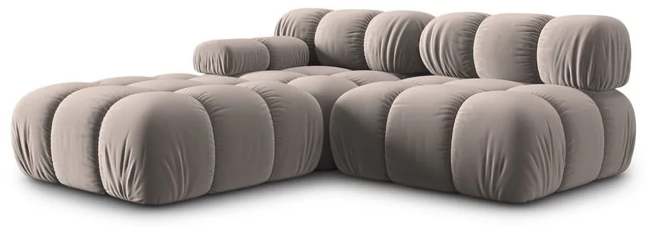 Jasnobrązowa aksamitna sofa modułowa 282 cm Bellis – Micadoni