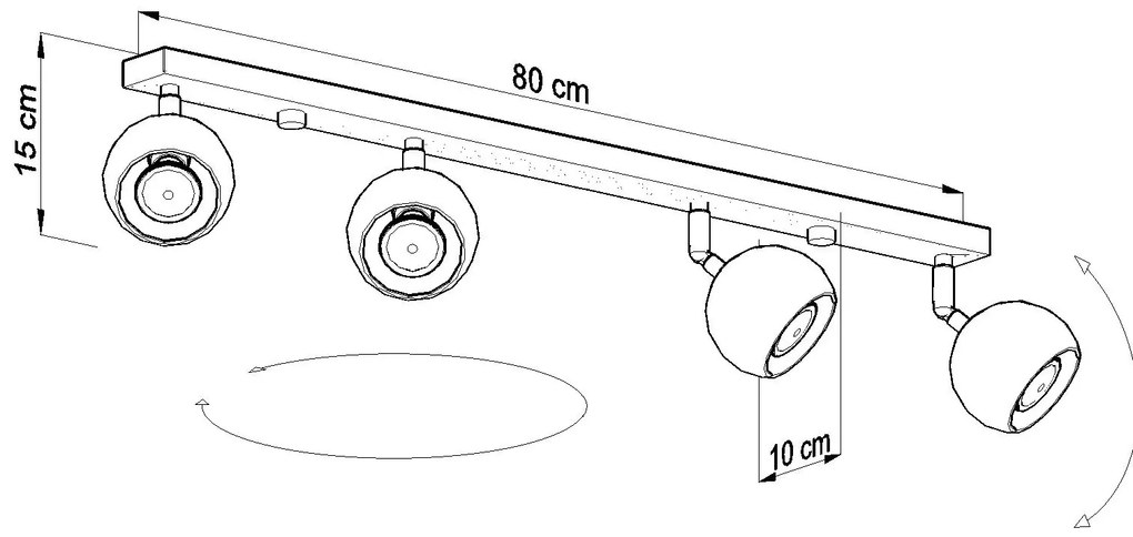 Biały regulowany plafon reflektor - EX512 G5-P55