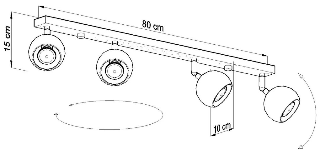 Biały regulowany plafon reflektor - EX512-Oculars