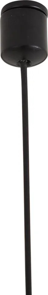 Lampa wisząca Art Deco brązowa z bursztynowym szkłem, liniowa, 8-punktowa - Text