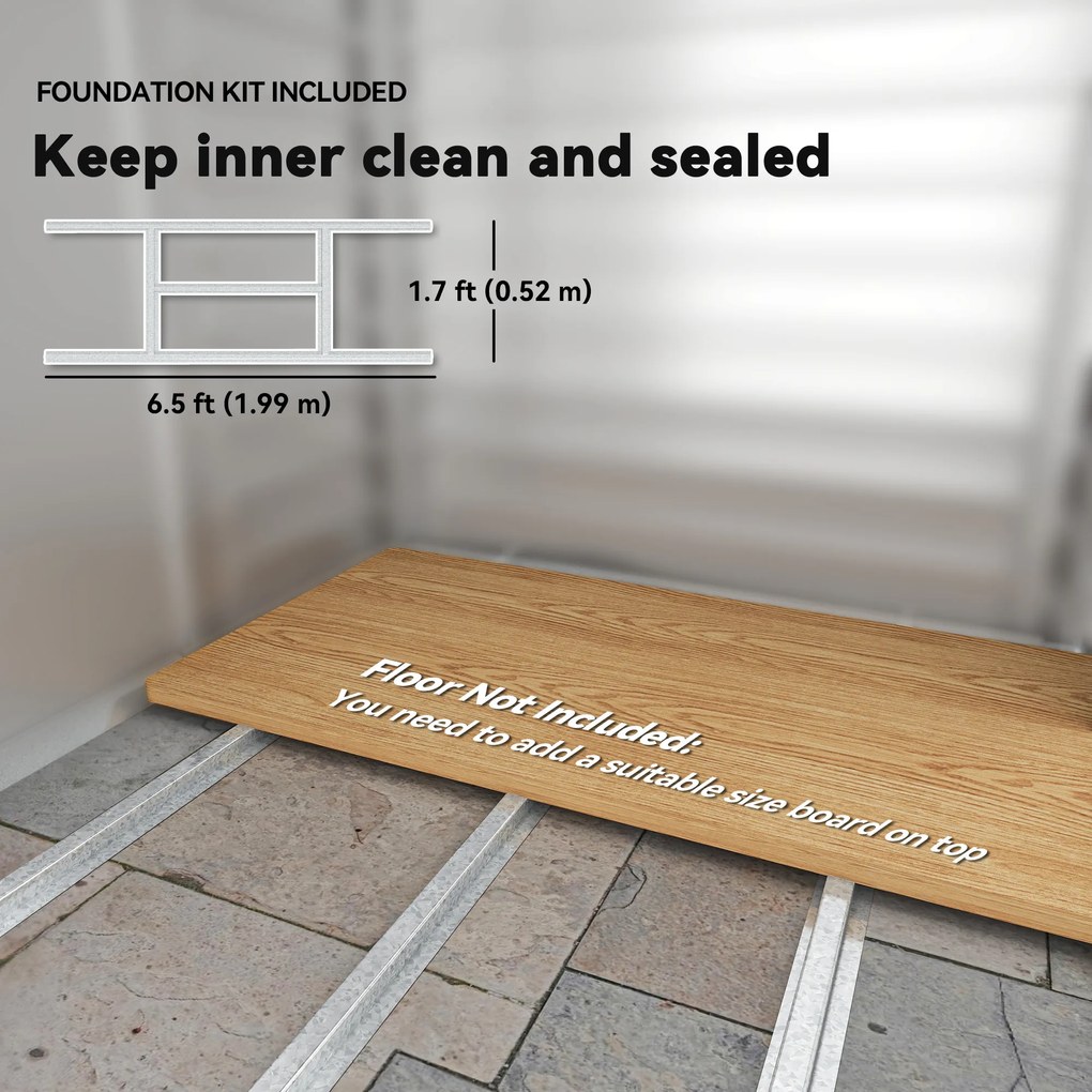 Outsunny 2,1 x 1,3 m Szopa Ogrodowa, Schowek na Narzędzia ze Stali, Zamykane Drzwi, 4 Otwory Wentylacyjne, Szary