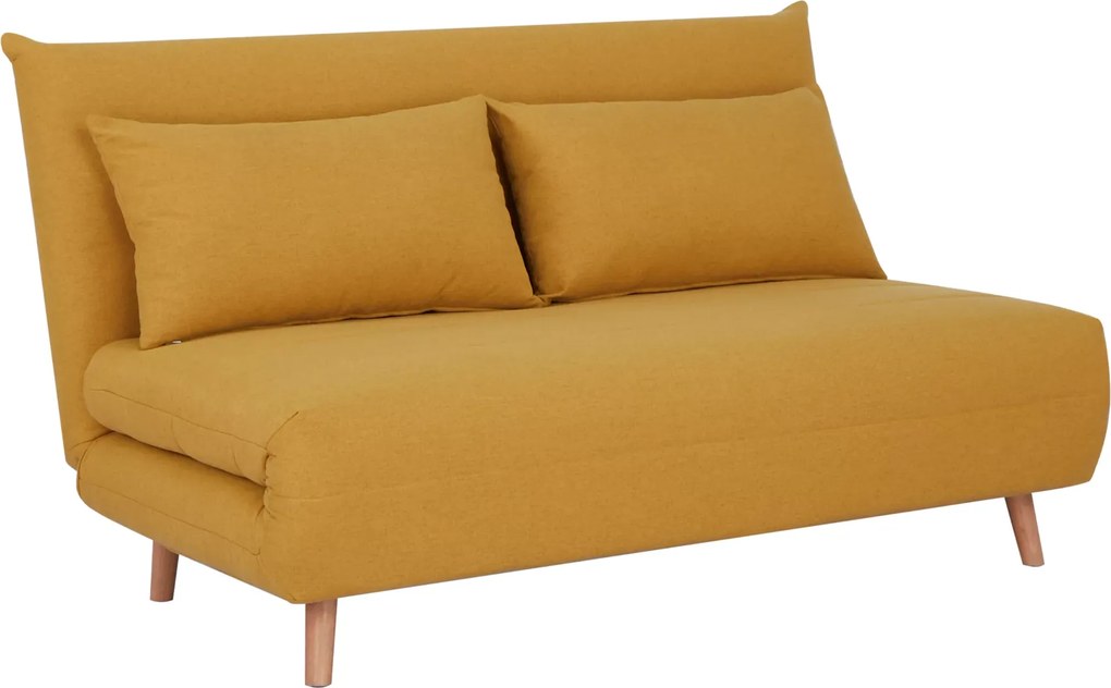 Musztardowa rozkładana sofa SPIKE II