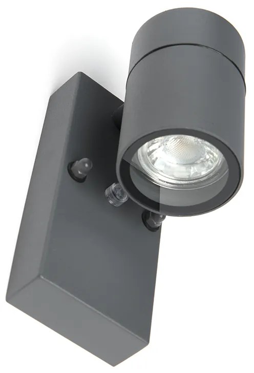 Zewnetrzna Lampa ścienna zewnętrzna antracytowa IP44 z czujnikiem zmierzchu - Solo Nowoczesny Oswietlenie zewnetrzne