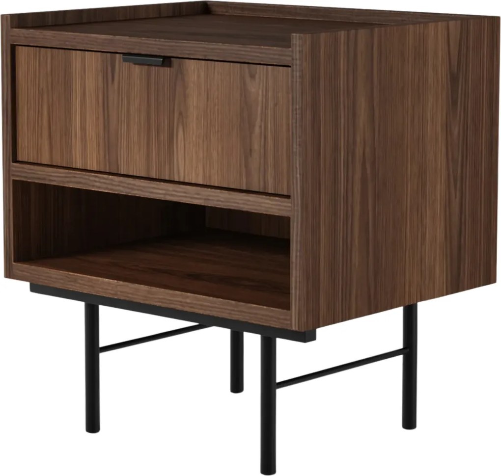 Szafka nocna na nóżkach z szufladą orzech warmia L0-M93