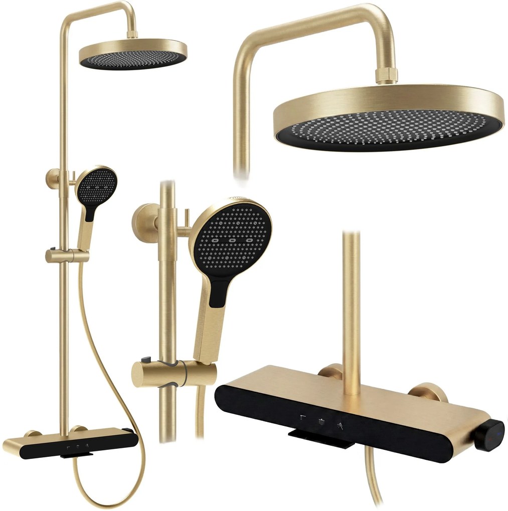 Zestaw Prysznicowy REA Farel Złoty Szczotkowany