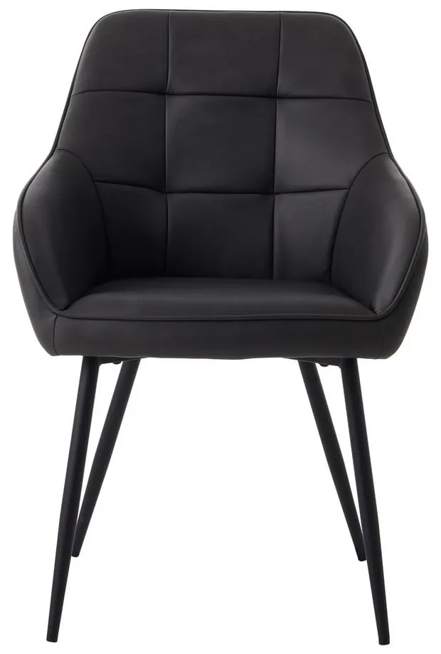 Ciemnoszare krzesła z imitacji skóry z podłokietnikami zestaw 2 szt. Nolan Square – Unique Furniture