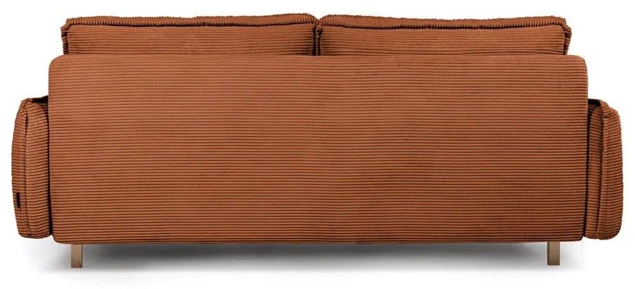 Pomarańczowa sztruksowa rozkładana sofa 218 cm Tori – Bonami Selection