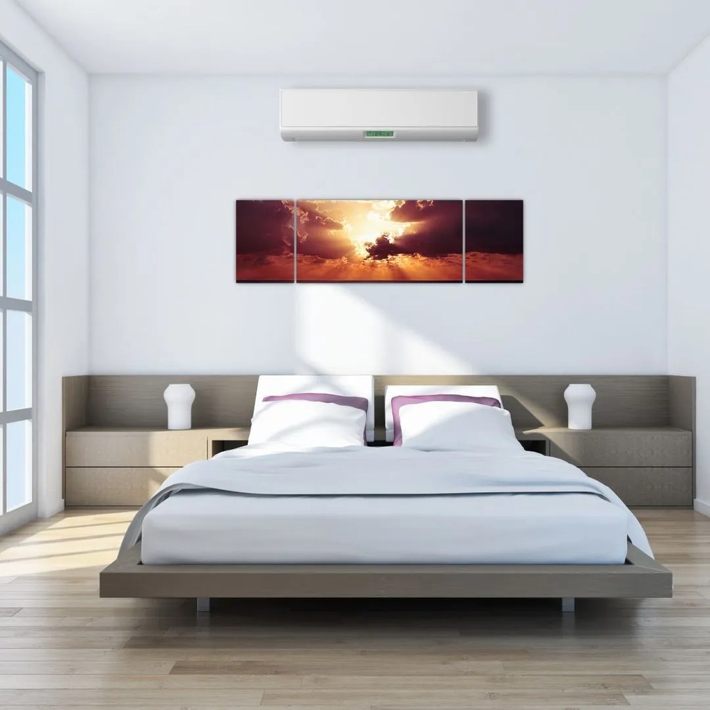 Obraz słońca za chmurami (170x50 cm)