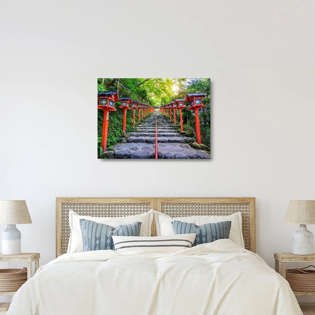 Obraz na szkle - Sanktuarium Kifune (70x50 cm)