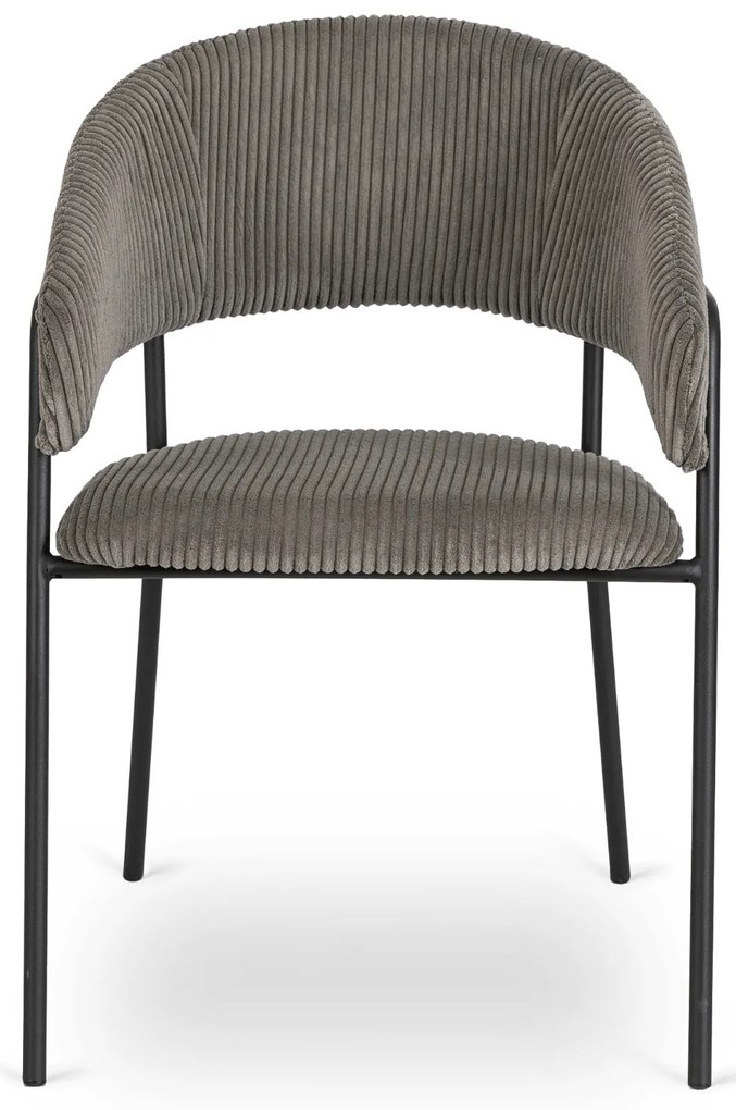 Krzesło Tapicerowane TINKA Szare Sztruksowe Nowoczesne Loft