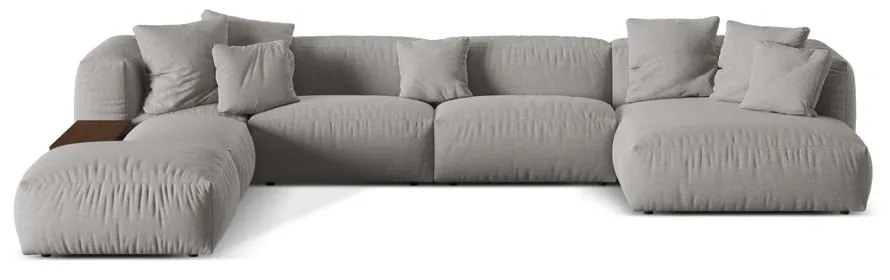 Jasnoszary narożnik modułowy (lewostronny/w kształcie litery U) Martina – Micadoni Home