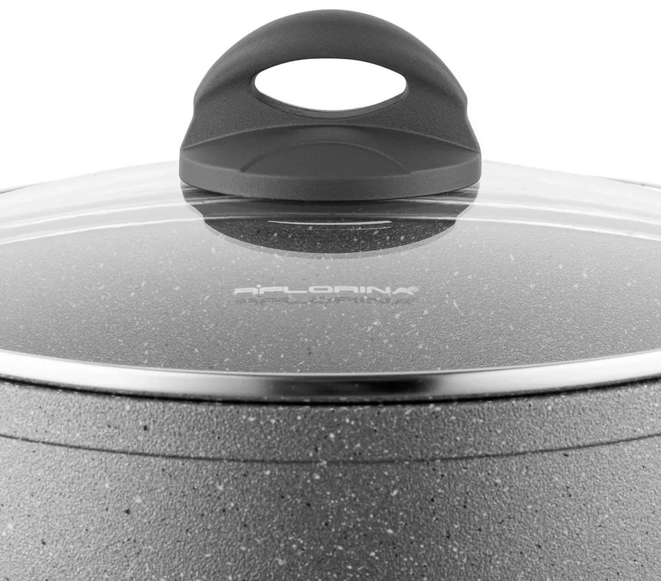 Florina Garnek z pokrywką Lava Stone MG, 24 cm, 4 l, szary, śred. 24 cm