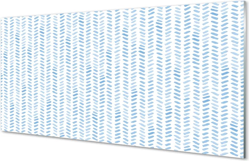 Szkło do Kuchni na Ścianę Niebieska Jodełka