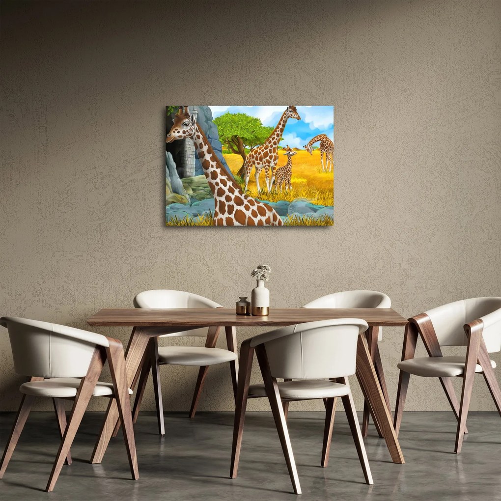 Obraz - Rodzina żyraf (70x50 cm)