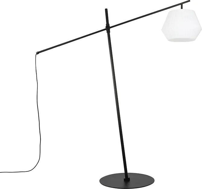 Designerska lampa podłogowa zewnętrzna czarna z białym kloszem IP44 - Robbert