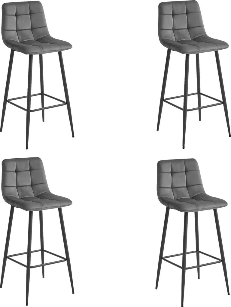 Hoker z czarnymi nogami ARCETO VELVET, ciemnoszary