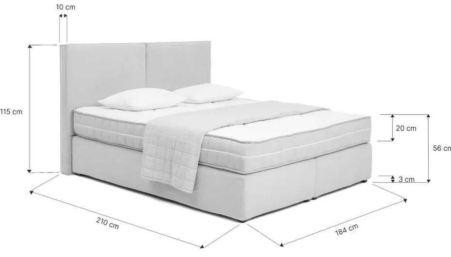 Szarobrązowe łóżko kontynentalne 180x200 cm Olia Bold – Bonami Selection