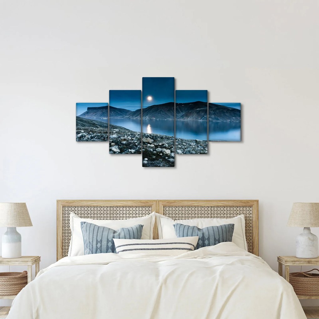 Obraz nocnego krajobrazu, Islandia (125x70 cm)