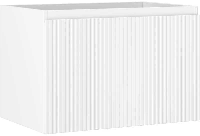 Mexen Rivel szafka łazienkowa podumywalkowa 70 cm, 1 szuflada, ryflowana , biała mat - 91A20-07047-1-BF01