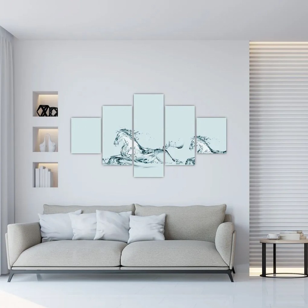 Obraz - Konie z kropli wody (125x70 cm)