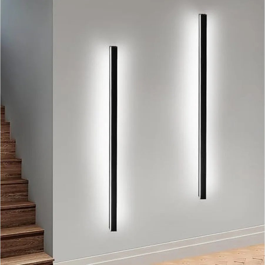 NETTLIFE Zestaw 2 lamp ściennych do wnętrz czarnych 100CM nowoczesne oświetlenie ścienne do przedpokoju 32W