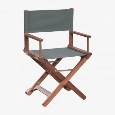 Zestaw 2 Składanych Krzeseł Reżyserskich Z Drewna Akacjowego Ridley Grafitowa Szarość - Sklum