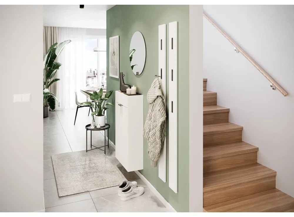 Biała szafka w dekorze dębu 56x97x22 cm Ameca – Germania