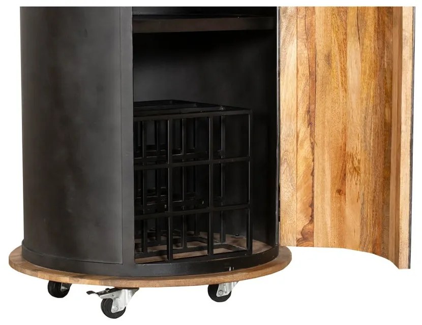 Czarna metalowa szafka na wino liczba butelek 9, 60x155 cm Luni – Interia Home &amp; Living