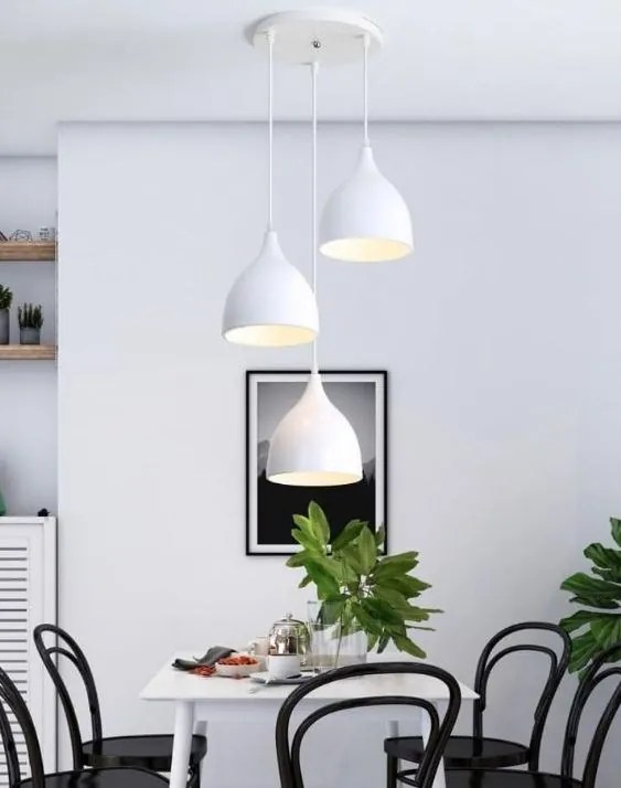 Lampa sufitowa loftowa metalowa wisząca AT17-3SZ-Biała