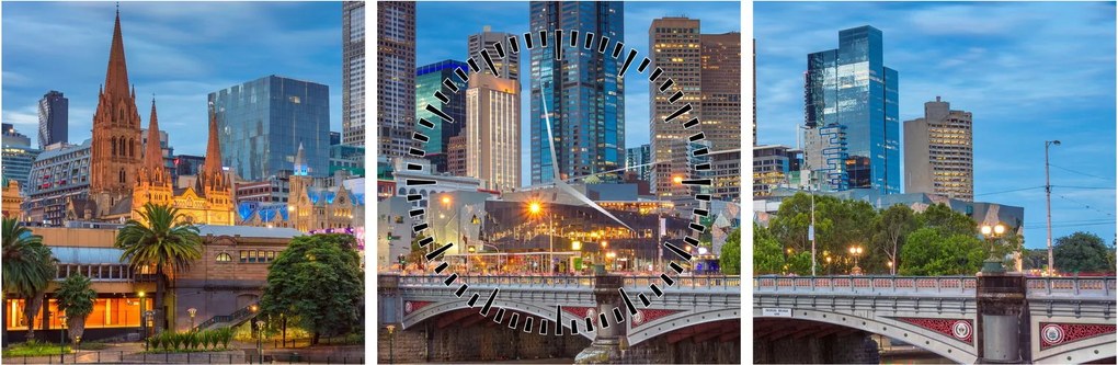 Obraz miasta Melbourne (z zegarem) (90x30 cm)