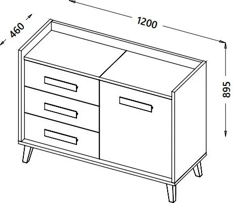 Komoda FIABA 120 cm do Salonu Sypialni Antracyt