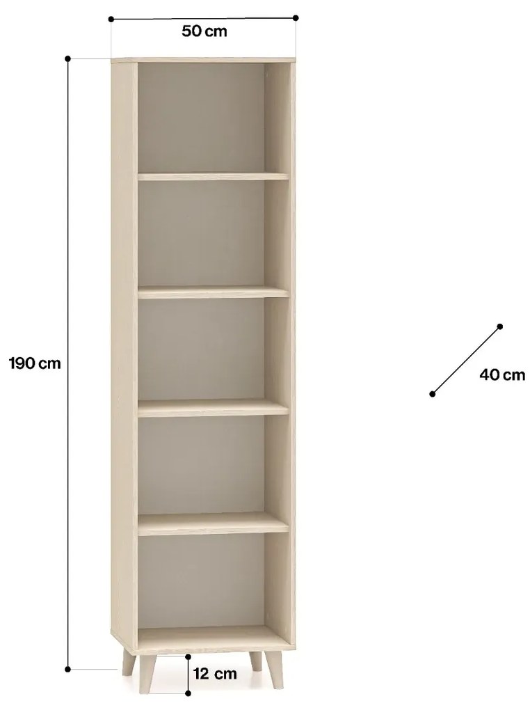 Regał MELLY 03 dąb jasny ML MEBLE