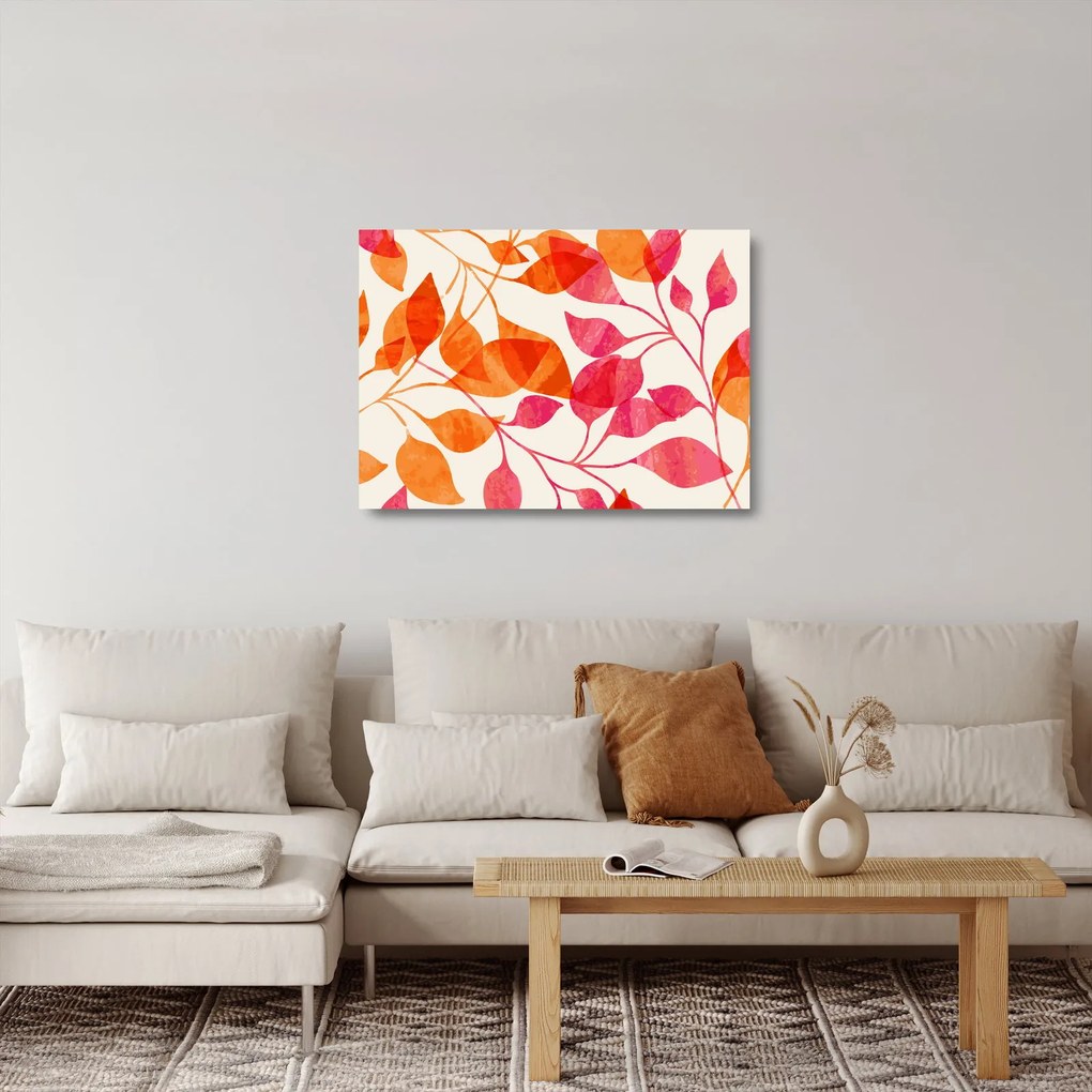 Obraz na szkle - Liście pomarańczy (70x50 cm)