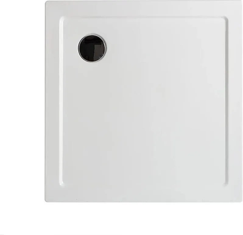 Brodzik kwadratowy "Aosta" z cienkiego akrylu i błyszczącego białego ABS cm 80x80h
