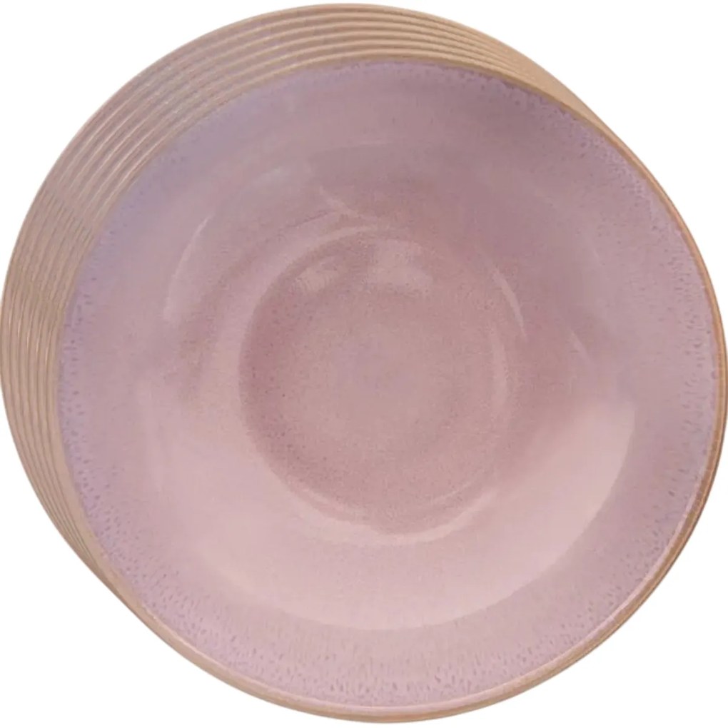 Orion Zestaw ceramicznych talerzy głębokich Glaze różowy 20,5 cm, 6 szt.