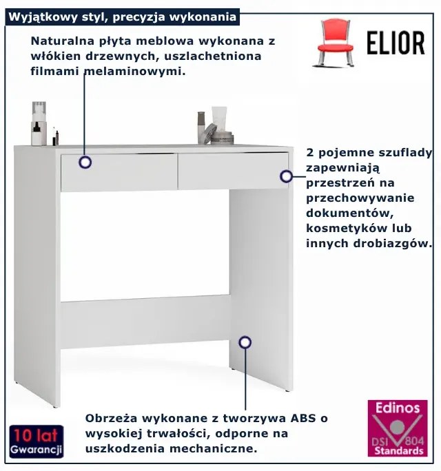 Biała toaletka z 2 szufladami A5-N59