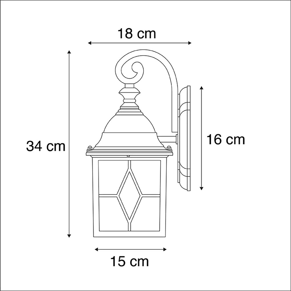 Zewnetrzna Zestaw 2 romantycznych lamp ściennych zewnętrznych brązowych - London Rustykalny / Vintage Oswietlenie zewnetrzne