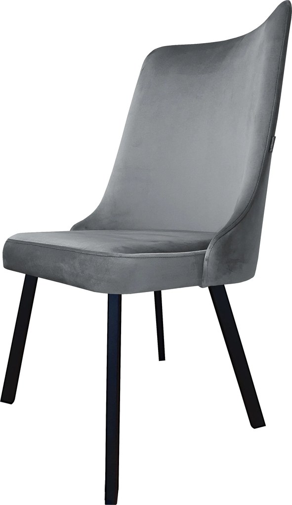 Krzesło Victor tkanina Welur noga metalowa krzesło tapicerowane premium : Kolor nogi - Czarna profil, Kolor tkaniny - VELVET - BL14, Typ siedziska - Siedzisko stałe