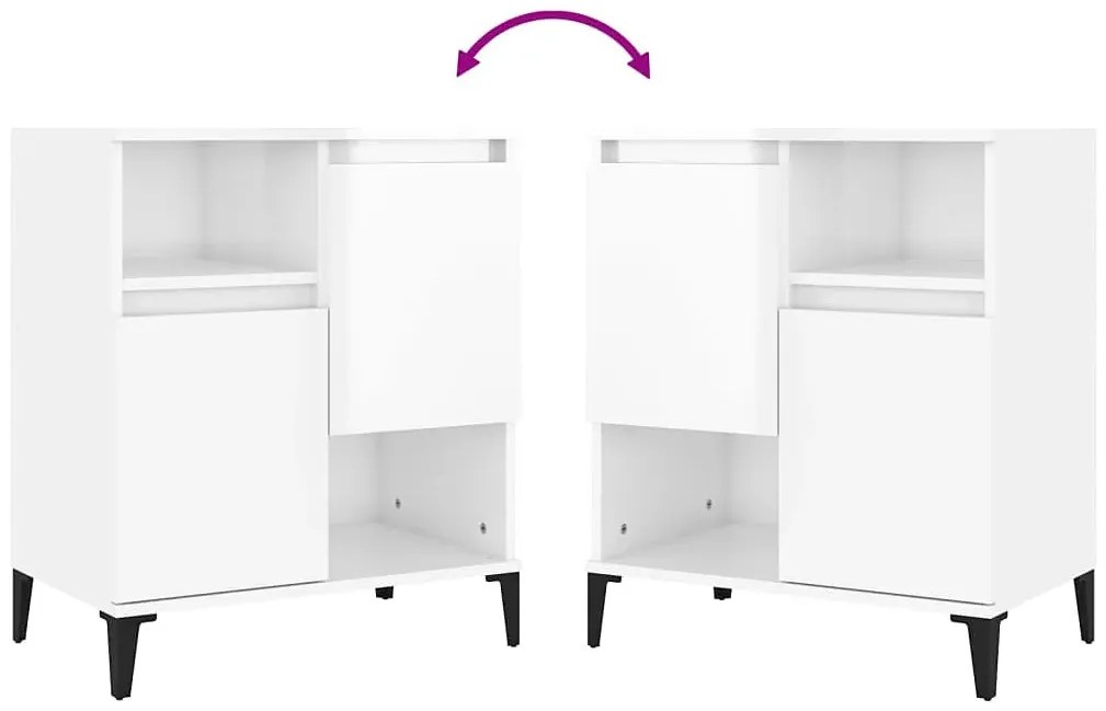 Komplet 2 białych komód w połysku S9-F07