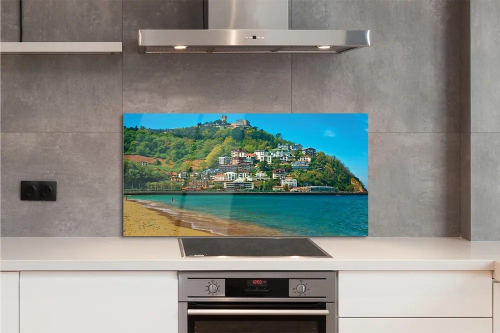 Szkło do Kuchni na Ścianę Plaża u Podnóża Szczytów