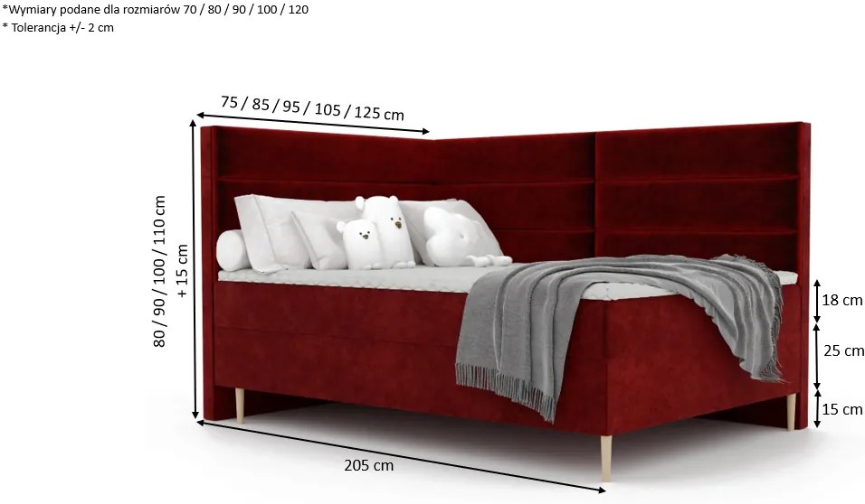 Łóżko dziecięco-młodzieżowe MILAN - 70x200
