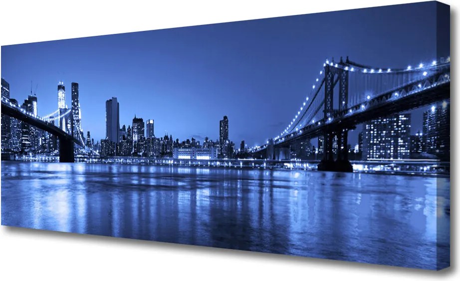 Obraz canvas Most nad Wieczornym Miastem