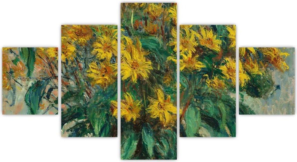 Obraz - Claude Monet, Jerusalem Artichoke Flowers, reprodukcje (125x70 cm)