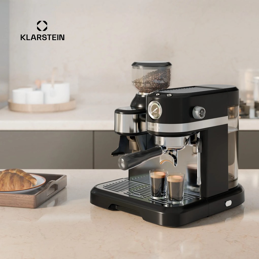 Klarstein Bella Café ekspres do espresso, vintage, młynek, 19 barów