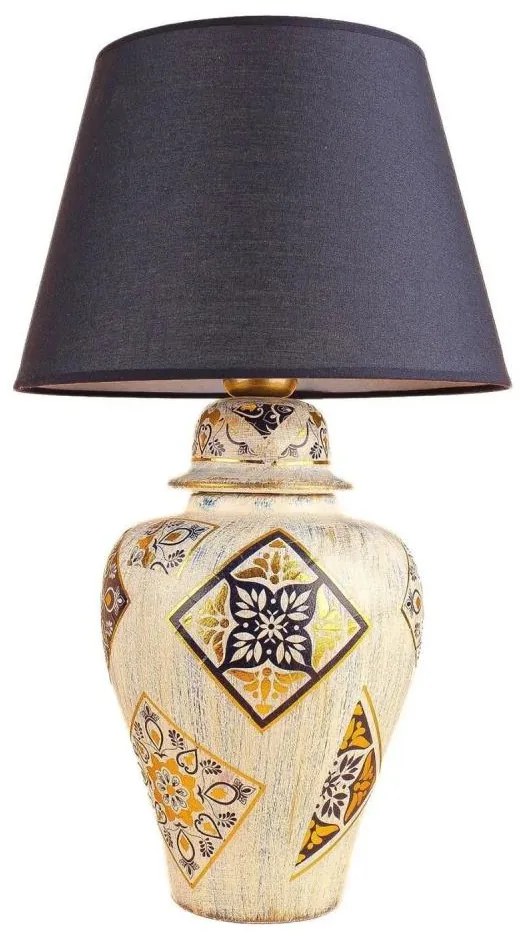 Lampa stołowa RAMZES 1xE27/40W/230V niebieska/beżowa