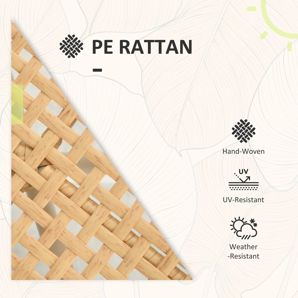 Outsunny Zestaw mebli ogrodowych rattan 3 częściowy żółty kremowy wygodne fotele na balkon taras ogród | Aosom PL