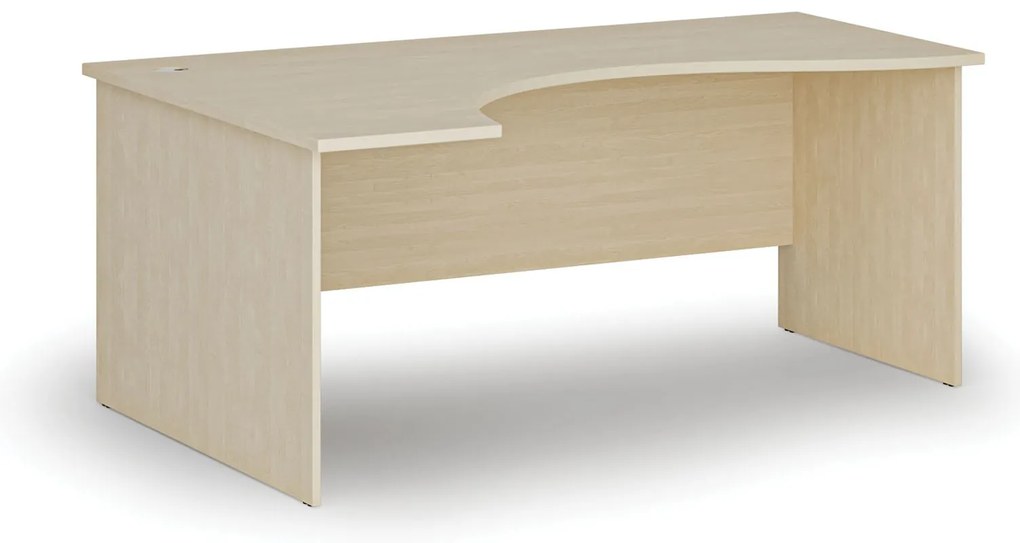 Ergonomiczne biurko PRIMO WOOD, 180x120 cm, lewe, brzoza
