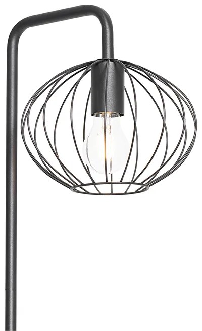 Industrialna lampa stojąca czarna 23 cm - Margarita