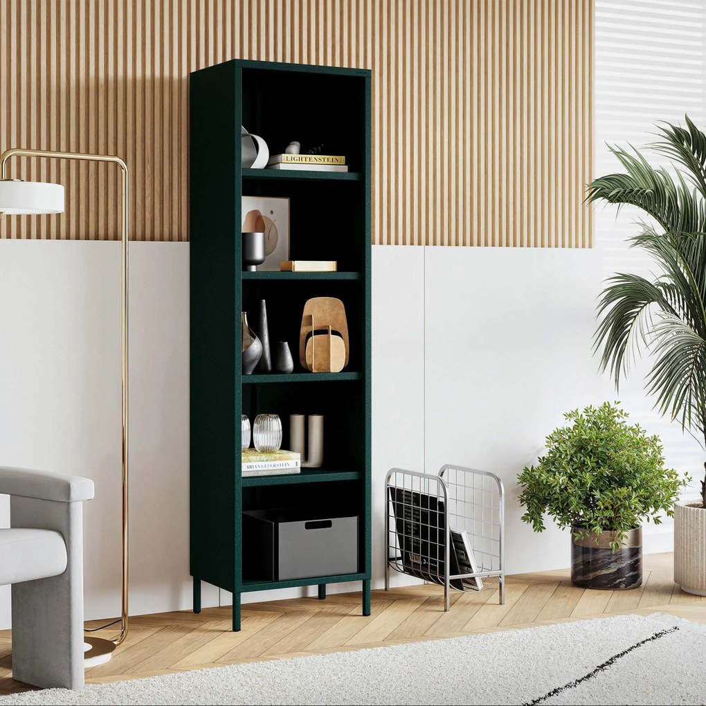Regał na książki MARIO, 500 x 1800 x 350 mm, Modern: butelkowa zieleń