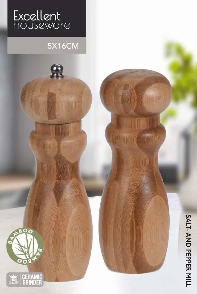Młynek do pieprzu i soli NATURAL, 16,5 cm